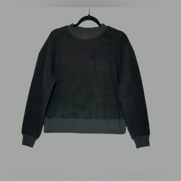 NWT Everlane Black ReNew Fleece Oversized Crew Pullover Teddy, Sizes XS, S, & M - Picture 8 of 14
